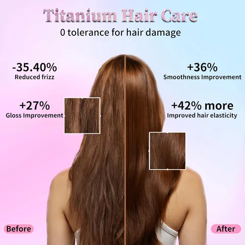Miniatura 4 de Alisador de pelo inalámbrico, alisador portátil 2 en 1 para alisar y rizar el cabello, alisador de pelo mini de viaje de 5000mAh, plancha plana