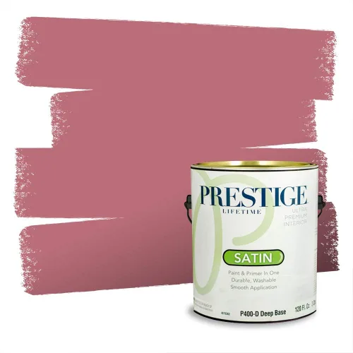 Miniatura 385 de Prestige Paints Pintura exterior e imprimación en uno, 1 galón, plano, coincidencia comparable de Valspar* Amber Rose*