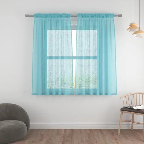 Miniatura 57 de UPOPO Paneles de Cortina Beige Pequeños Cortinas Transparentes de Gasa de 16 Pulgadas de Largo Cortinas de Cocina de Voile con Textura de Lino