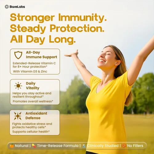 Miniatura 2 de Time Release Vitamina C 1000 mg + Vitamina D3 1000 UI + Zinc 30 mg Apoyo inmunológico y refuerzo de colágeno Sin OMG, antioxidante durante todo