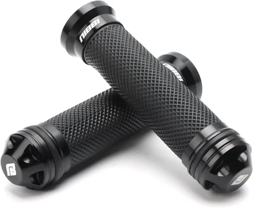 NIBBI Empuñaduras para Motocicleta, Manillar de Aluminio CNC de Carreras y Goma Suave, Empuñaduras de 7/8" para ATV GY6 Scooter Negro
