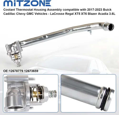 Miniatura 3 de Ensamble de carcasa de termostato refrigerante MITZONE compatible con vehículos Buick Cadillac Chevy GMC 2017-2023 - LaCrosse Regal XT5 XT6 Blazer
