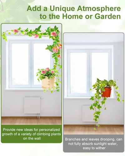 Miniatura 4 de 18 piezas de enrejado de cadena para plantas trepadoras, accesorios para plantas de interior en maceta para Hoya, Ivy, Monstera, enrejado de pared