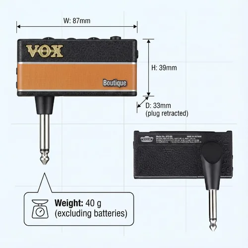 Miniatura 7 de Amplificador de guitarra para auriculares Vox AmPlug 3 - Paquete Boutique con auriculares, púas para guitarra y paño de pulido Austin Bazaar