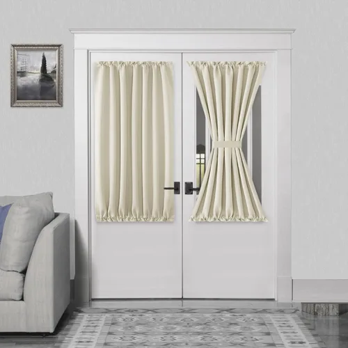 Miniatura 183 de DWCN Cortinas para puerta francesa: cortina térmica con bolsillo para barra para puertas con ventana de vidrio, puertas de cocina y patio