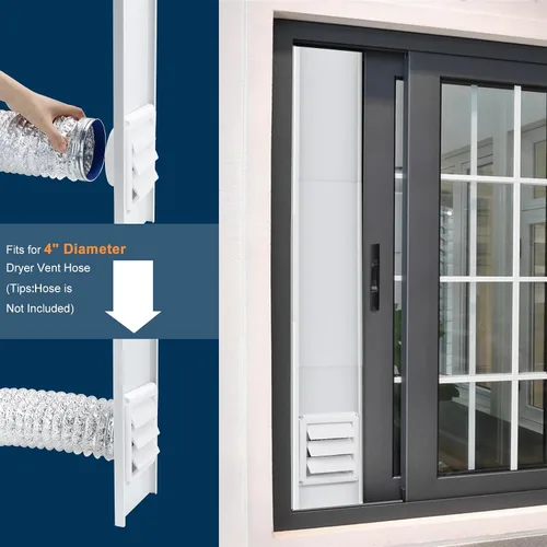 Miniatura 4 de Kit de ventana de ventilación de secadora para manguera de ventilación de secadora de 4 pulgadas de diámetro, kit de ventilación ajustable
