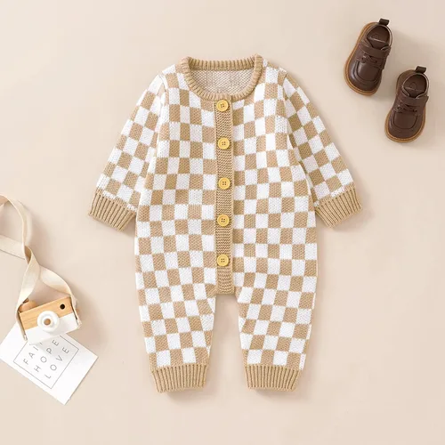 Miniatura 2 de Sduydiosy Mameluco para bebé recién nacido, ropa de manga larga con botones, lindo traje de invierno para bebé