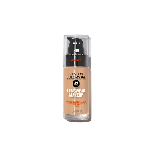 Miniatura 49 de Base líquida de Revlon ColorStay Maquillaje facial para piel mixta y grasa, SPF 15, cobertura media-completa con acabado mate, beige solar (392), 1