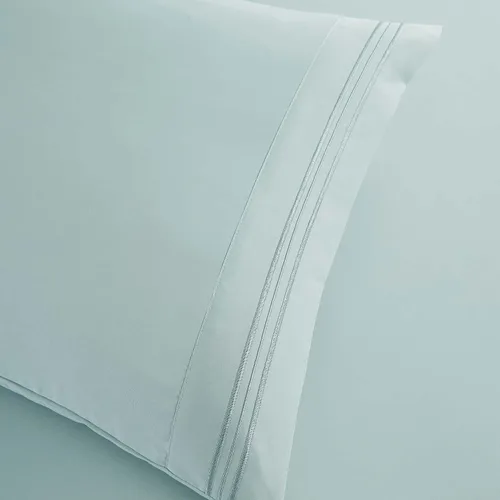 Miniatura 5 de Clara Clark Sábanas Queen, juego de 6 piezas, sábanas de lujo de hotel para cama tamaño Queen, juego de ropa de cama súper suave, color azul claro