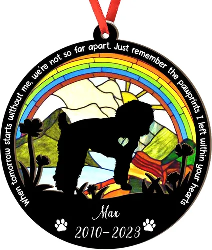 Miniatura 72 de Adorno personalizado para atrapasoles de sabueso afgano, adorno de Navidad de sabueso afgano, regalo para perro amante, sabueso afgano conmemorativo