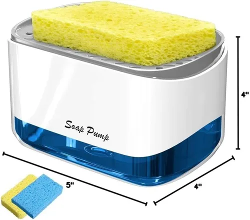 Miniatura 6 de Dispensador de jabón de calidad premium para cocina - Dispensador de líquido lavavajillas con soporte para esponja, bomba de fregadero y soporte
