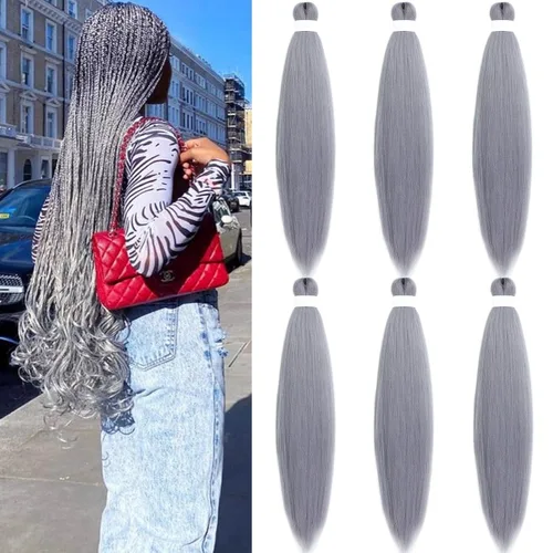Miniatura 36 de Black Braiding Hair Pre Stretched 16 Inch Black Hair Extensions For Braiding Hypoallergenic Pre-stretched Braiding Hair Natural Knotless Crochet