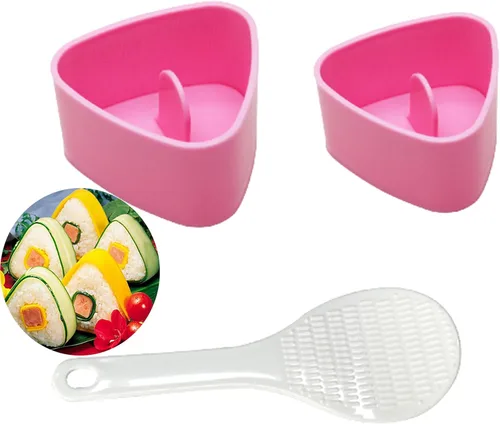 Molde Onigiri, molde de arroz triangular, paquete de 2 prensas para hacer onigiri (grande y pequeño), kit de fabricación de arroz antiadherente para