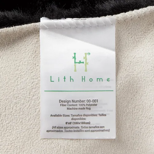 Miniatura 8 de Lith Home - Decoración africana para el hogar, alfombra de piel sintética de conejo, regalo impactante, felpa suave y lujosa, suelo de sala y Negro