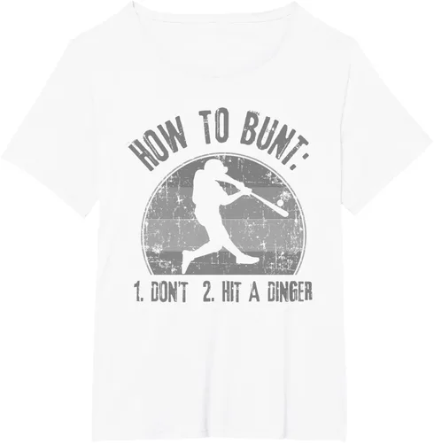 Miniatura 88 de Cómo Bunt Don't Hit A Dinger - Camiseta divertida de béisbol y sóftbol, Negro, S