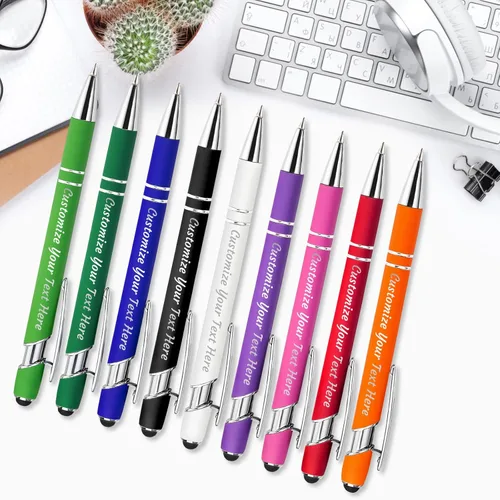 Miniatura 9 de Bolígrafos personalizados con grabado de nombre personalizado, bolígrafos de punta de lápiz con punta de lápiz personalizada, bolígrafos de Azul