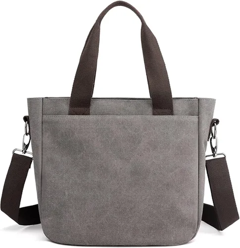 Miniatura 4 de Bolso de lona para mujer bolso cruzado de hombro bolso pequeño con múltiples bolsillos y asa superior
