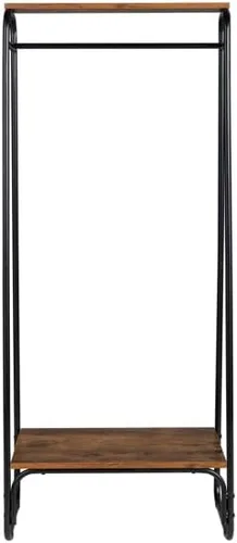 Miniatura 4 de Savins Perchero con estante de madera, perchero de ropa independiente, perchero para ropa, perchero resistente de metal de pie, negro A