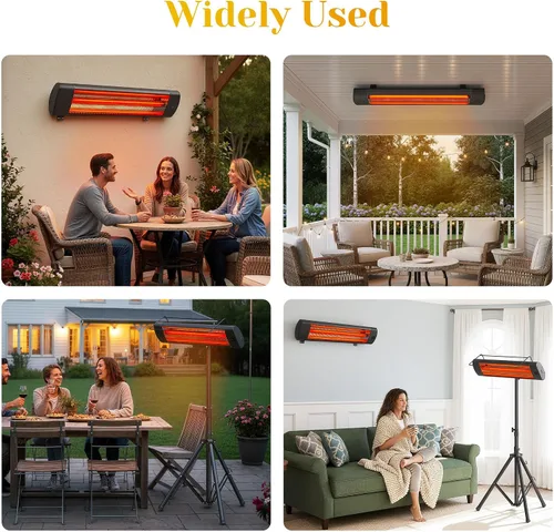 Miniatura 7 de FansaFurn Calentador de patio con control remoto, calentador infrarrojo eléctrico de 1500 W para uso en exteriores e interiores, temporizador de 24