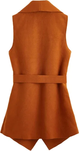 Miniatura 2 de SheIn Chaleco casual sin mangas con solapa frontal abierta para mujer