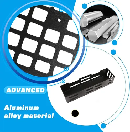 Miniatura 6 de YIWANG Organizador de cesta de almacenamiento de maletero de automóvil de aleación de aluminio negro para Land Rover Defender 110 2020-2022