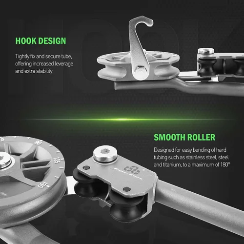 Miniatura 2 de WISSCOOL Doblador de Tubo de 3/8" con Rodillo Tubo Doblador de Tubos 0-180° Herramienta HVAC para Tubos de Cobre, Aluminio, Hierro y Acero