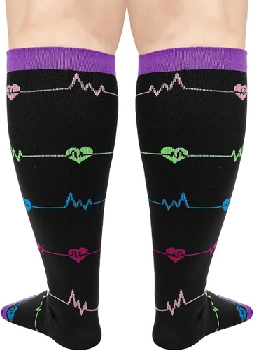 Miniatura 6 de American Trends Calcetines de compresión de talla grande para mujer, los mejores 3 pares de soporte para deporte, correr, ciclismo, atletismo