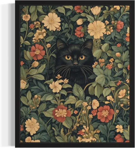 Miniatura 14 de Póster de Arte de Luna Llena, Estilo William Morris Retro de Mediados de Siglo Botánico Victoriano Academia Oscura Decoración Gótica Galería 10a