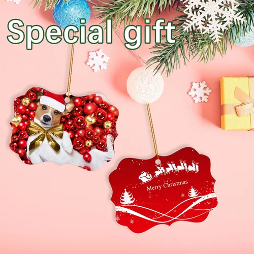 Miniatura 4 de 20 piezas de adornos de sublimación de metal en blanco de 3.9" × 2.8", adornos de sublimación de doble cara, adornos de Navidad de sublimación