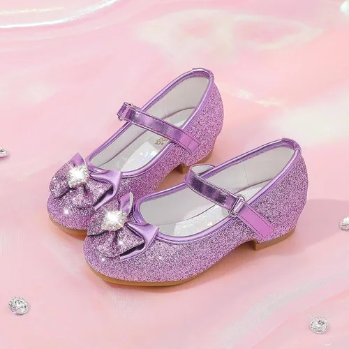 Miniatura 7 de Furdeour Zapatos de vestir para niñas, zapatos de princesa Mary Jane para bodas, flores, damas de honor, tacones con purpurina para niños pequeños
