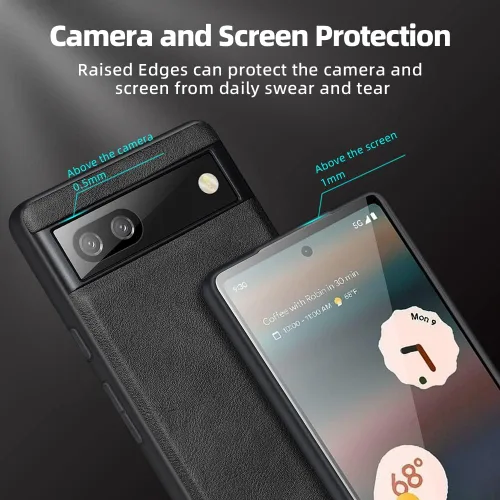 Miniatura 4 de X-level Funda delgada de piel sintética para Google Pixel 6A, funda delgada y delgada de TPU suave, a prueba de golpes, funda protectora para Google