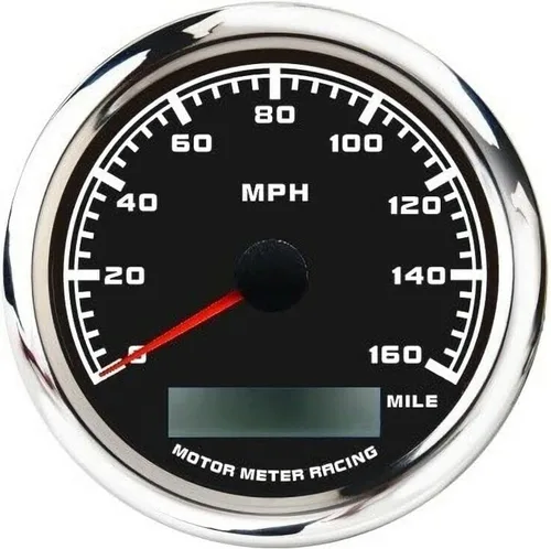 Miniatura 23 de MOTOR METER RACING Serie Pro W 85mm 3-3/8" Velocímetro GPS digital Odómetro 193 km/h Esfera negra LED blanco Impermeable para coche, camión, barco