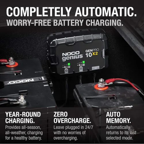 Miniatura 9 de NOCO Genius GENPRO10X2: Cargador de batería a bordo de 2 bancos y 20 A, 10 A por banco, cargador marino impermeable de 12 V con protección contra