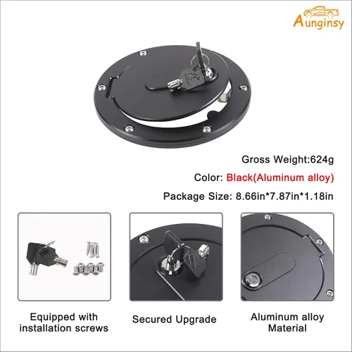 Miniatura 6 de Aunginsy Reemplazo de tapa de tanque de combustible para coche con bloqueo antirrobo Fit Toyot@a Tundra 2007-2021 Tapa de tanque de gas con bloqueo