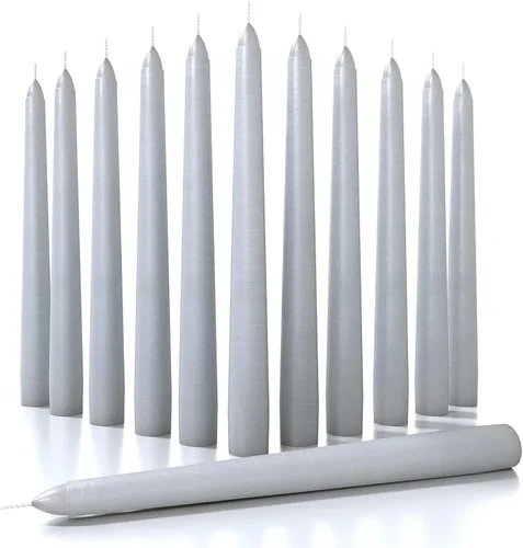 Miniatura 44 de CANDWAX Paquete de 12 velas cónicas rojas – Velas rectas sin goteo de combustión lenta sin perfume de 12 pulgadas – Ideal para mesa de comedor – Rojo