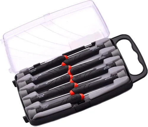 Edward Tools Juego de destornilladores de precisión con estuche de almacenamiento, 9 destornilladores incluyendo plano, Phillips y Torx, juego de
