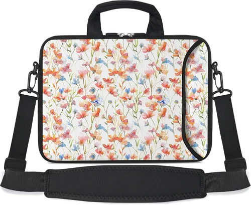 Miniatura 19 de RICHEN - Bolso cruzado con asa para laptops, iPads, libros electrónicos y tabletas infantiles, con bolsillo Flores