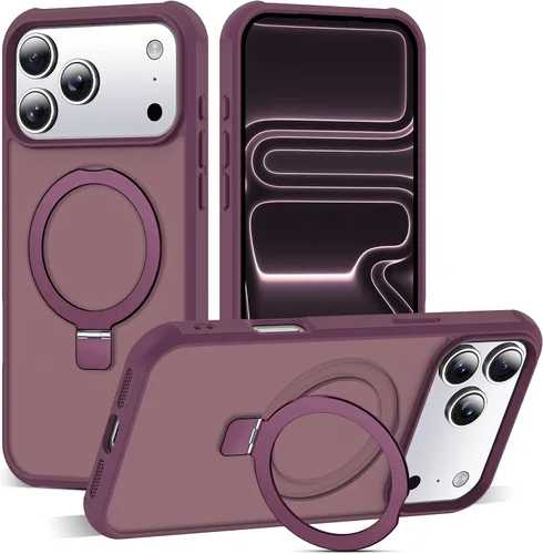 Miniatura 90 de SKYLMW – Funda compatible con iPhone 12 Pro Max y iPhone 13 Pro Max con soporte magnético invisible tipo anillo, fundas translúcidas para teléfonos