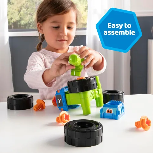 Miniatura 5 de Build-A-Buddy Camión Monstruo Juguete - Juguetes de Construcción 2-en-1 para Desmontar y Jugar - Juegos de Construcción para Niños - Juguetes