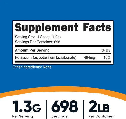 Miniatura 2 de Nutricost Polvo de bicarbonato de potasio de 2 libras, sin gluten, sin OMG
