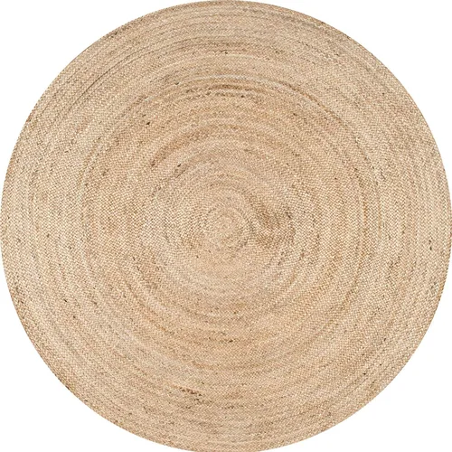 Miniatura 7 de Alfombra de yute natural trenzada a mano redonda alfombra de área hecha a mano para decoración del hogar (4 pies redondos (48 x 48 pulgadas), línea