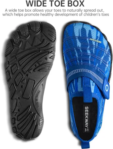 Miniatura 3 de SEEKWAY Zapatos de agua descalzos para niños, puntera ancha y zapatos de arena de secado rápido para niños pequeños para senderismo, natación