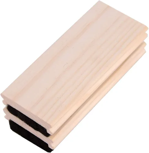 Miniatura 2 de Uncle Paul Borrador de fieltro de madera de pino estilo campus – 2 piezas limpiador de plumero para pizarra blanca, borrador de tiza, oficina
