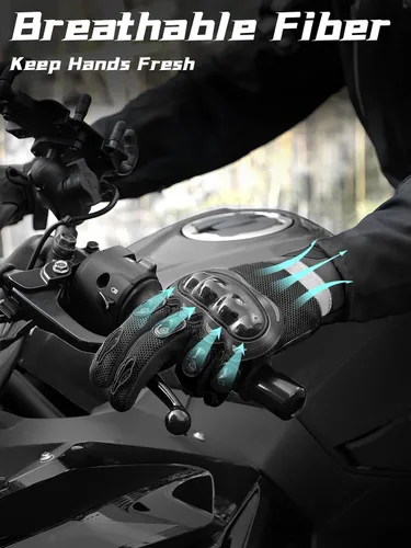 Miniatura 2 de COFIT - Guantes de motocicleta con malla transpirable, guantes de moto con protección táctil para hombres y mujeres, para BMX ATV MTB, carreras