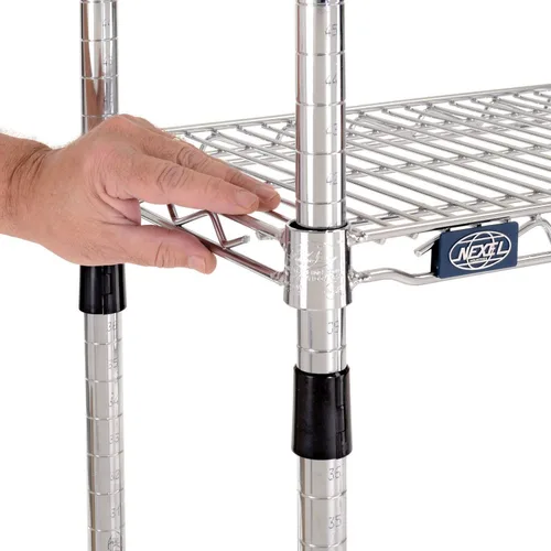 Miniatura 3 de Nexel 14" x 42" x 63", unidad de estantería de alambre ajustable de 4 niveles, estante de almacenamiento comercial con certificación NSF, acabado