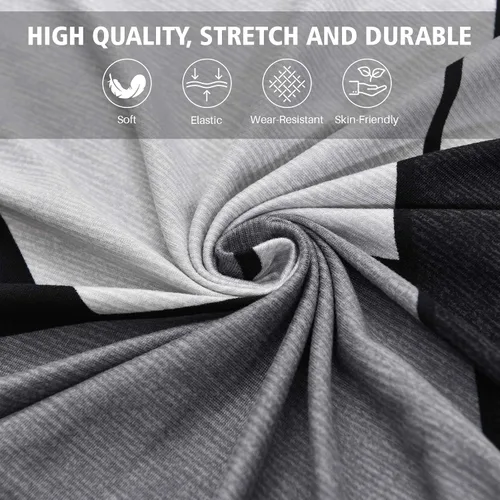 Miniatura 3 de LiveGo Funda de sofá en forma de L, 2 piezas, elástica y elástica de 3 plazas, protector de muebles con 4 fundas de almohada para sala de estar