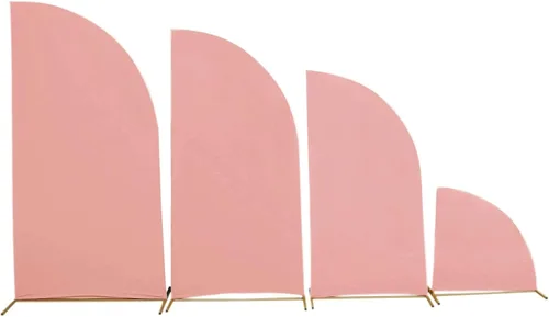 Miniatura 233 de Efavormart - Juego de 4 fundas de elastano beige para arco de media luna, fundas de telón de fondo Chiara de 2.5 pies a 7 pies para escenarios
