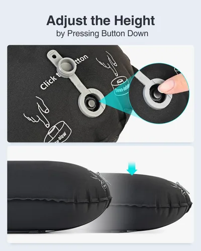 Miniatura 5 de Luxtude Almohada lumbar inflable para viajes en avión, almohada de apoyo lumbar para silla de oficina/coche, almohadas autoinflables de viaje