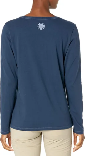 Miniatura 2 de Life is Good Camiseta de algodón de manga larga con cuello en V para mujer