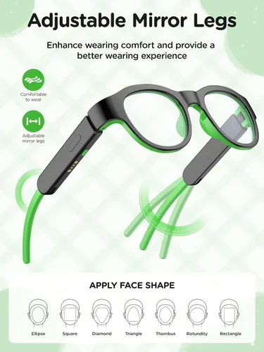 Miniatura 4 de Gafas de luz azul para niños con audio Bluetooth, gafas inteligentes, luz RGB de 7 colores, regalos de gafas inteligentes para niños